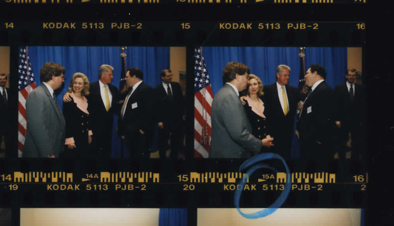 Illustration for article titled Clinton Presidential Library Releases New Photos of Harvey Weinstein From the 1990s